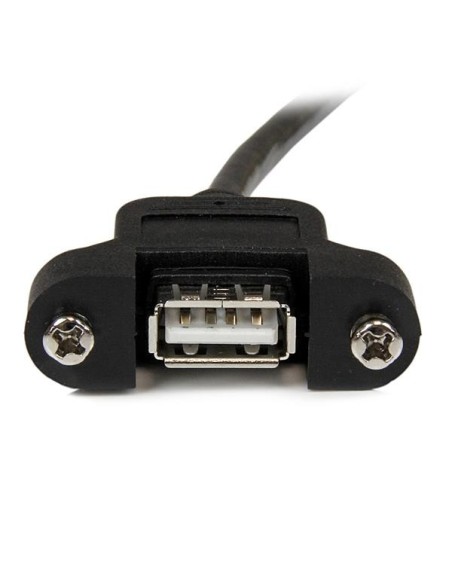 StarTech.com Cable USB 2.0 de 60cm para Montaje en Panel - USB A Macho a USB A Hembra - negro