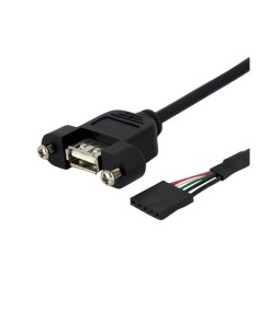 StarTech.com Cable de 30cm USB 2.0 para Montaje en Panel Conexión a Placa Base - USB Tipo-A Hembra a Hembra - negro