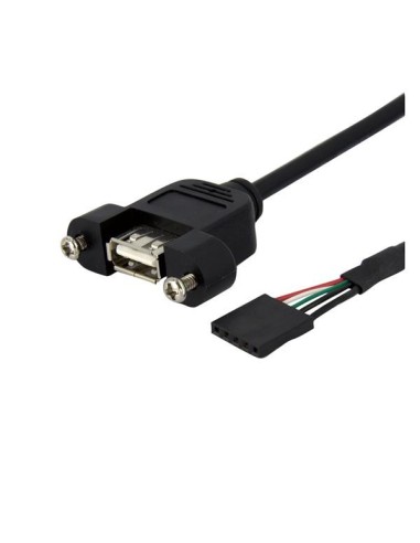 StarTech.com Cable de 30cm USB 2.0 para Montaje en Panel Conexión a Placa Base - USB Tipo-A Hembra a Hembra - negro