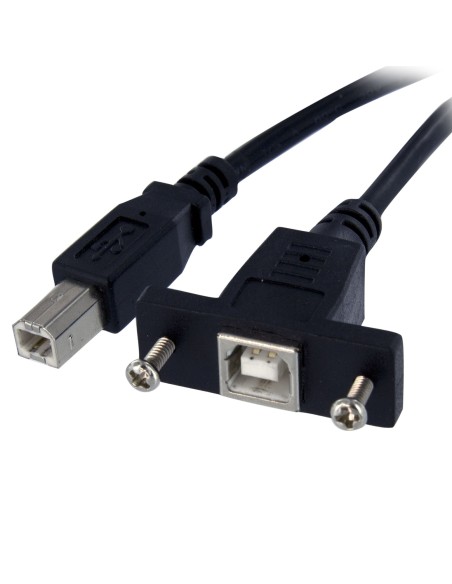 StarTech.com Cable USB de Montaje en Panel USB B macho a USB B hembra de 30cm - negro