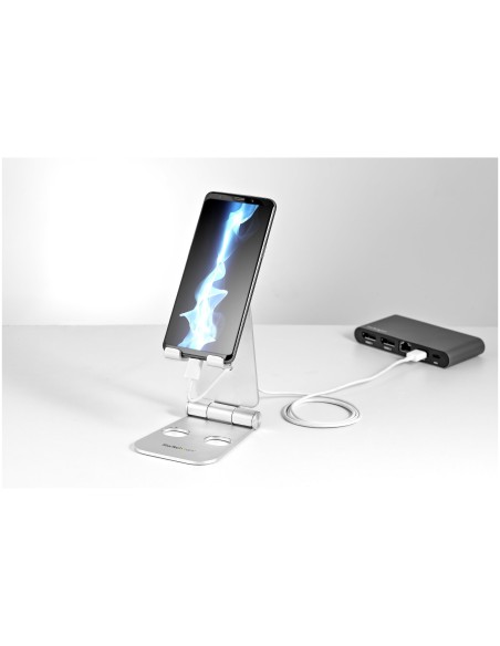 StarTech.com Base para Móvil y Tablet - Plegable - Soporte Ajustable para Tablet - Soporte Multidispositivo - aluminio plata