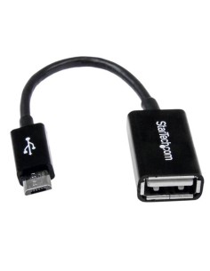 StarTech.com Cable Adaptador de 12cm Micro USB Macho a USB A Hembra OTG para Tablets Smartphones - Negro
