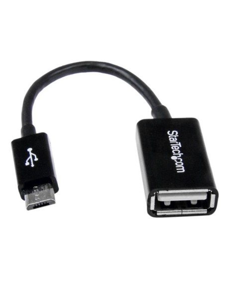 StarTech.com Cable Adaptador de 12cm Micro USB Macho a USB A Hembra OTG para Tablets Smartphones - Negro