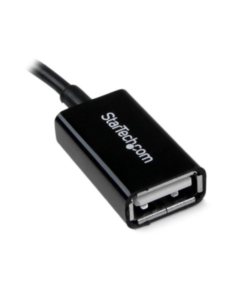 StarTech.com Cable Adaptador de 12cm Micro USB Macho a USB A Hembra OTG para Tablets Smartphones - Negro