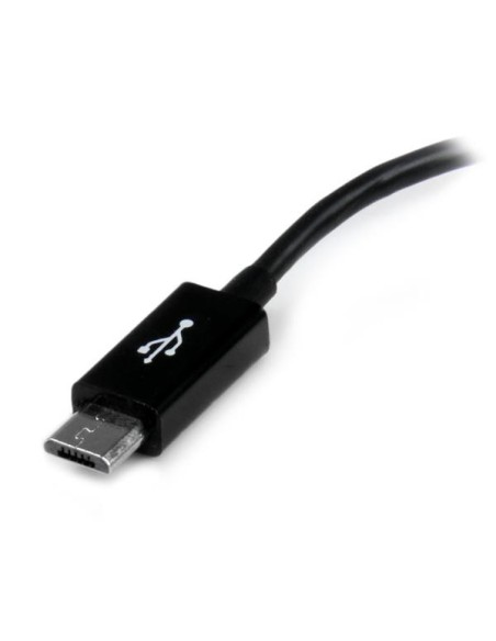 StarTech.com Cable Adaptador de 12cm Micro USB Macho a USB A Hembra OTG para Tablets Smartphones - Negro