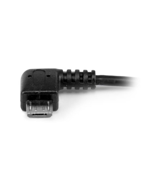 StarTech.com Cable Adaptador Micro USB B macho a USB A hembra OTG Acodado a la Derecha de 12cm - negro