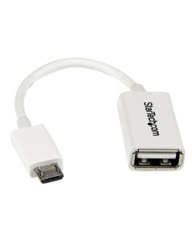 StarTech.com Cable Adaptador Micro USB B macho a USB A hembra OTG de 12cm - blanco