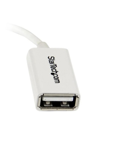 StarTech.com Cable Adaptador Micro USB B macho a USB A hembra OTG de 12cm - blanco
