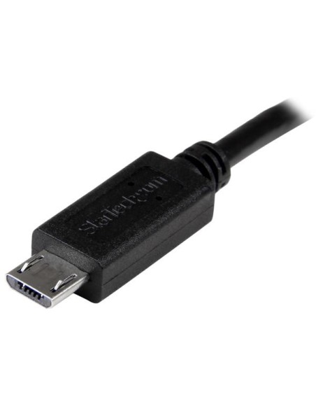 StarTech.com Cable USB OTG de 20cm - Cable Adaptador Micro USB a Micro USB - Macho a Macho - negro
