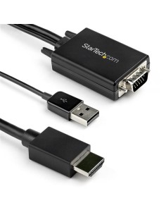 StarTech.com Cable de 2m Adaptador VGA a HDMI - Alimentado por USB - 1080p Negro