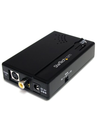 StarTech.com Adaptador Conversor de Audio y VÍ­deo Compuesto RCA S-Video a HDMI - HD 1080p - negro