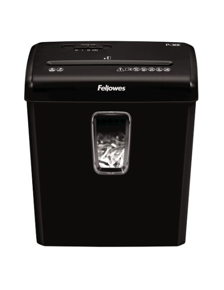 destructora fellowes p-30c corte en particulas 4x34mm hasta 6 hojas papelera 15 litros negro 6008101