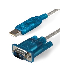 StarTech.com Cable adaptador usb 2.0 a puerto serie serial RS232 DB9 pc mac linux 0.9m azul transparente ICUSB232SM3