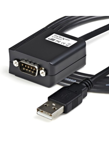 StarTech.com Cable usb-a fm a puerto serie serial RS422 y 485 DB9 con retencion puerto com 1.8m negro ICUSB422