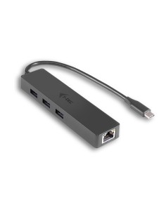 Adaptador i-tec Advance Usb-C Slim Passive HUB 3 puertos + Gigabit Ethernet Adapter negro C31GL3SLIM