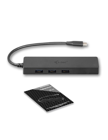 Adaptador i-tec Advance Usb-C Slim Passive HUB 3 puertos + Gigabit Ethernet Adapter negro C31GL3SLIM