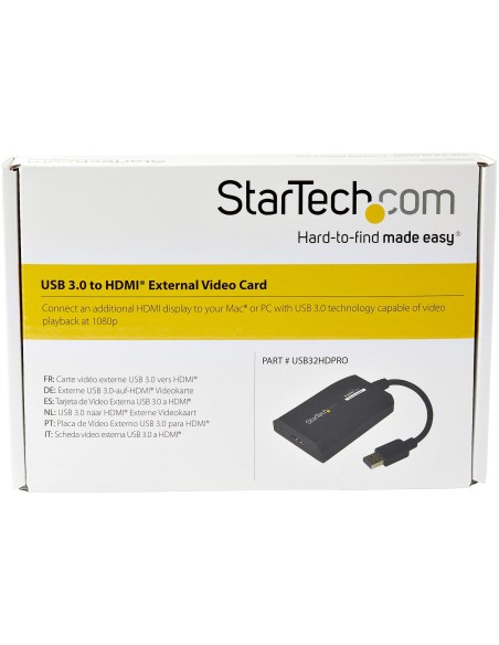 StarTech.com adaptador usb 3.0 a Hdmi hd certificado negro USB32HDPRO