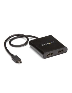 StarTech.com Divisor Splitter MST usb tipo-c a hdmi de 2 Puertos multiplicador MST usb tipo-c compatible con Thunderbolt 3 negro