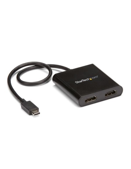 StarTech.com Divisor Splitter MST usb tipo-c a hdmi de 2 Puertos multiplicador MST usb tipo-c compatible con Thunderbolt 3 negro