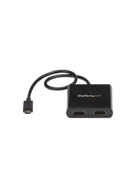 StarTech.com Divisor Splitter MST usb tipo-c a hdmi de 2 Puertos multiplicador MST usb tipo-c compatible con Thunderbolt 3 negro