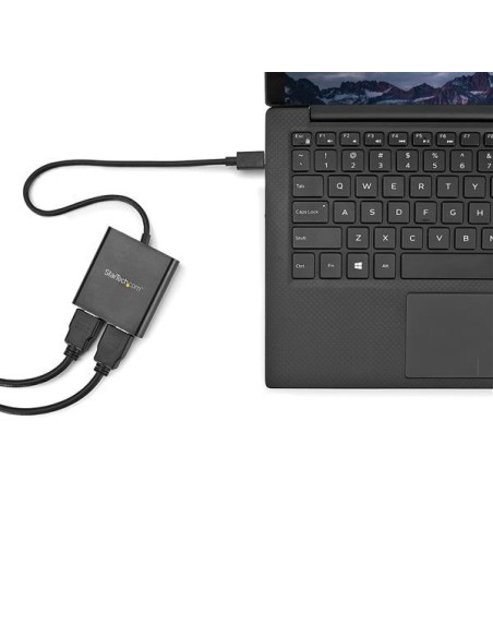 StarTech.com Divisor Splitter MST usb tipo-c a hdmi de 2 Puertos multiplicador MST usb tipo-c compatible con Thunderbolt 3 negro