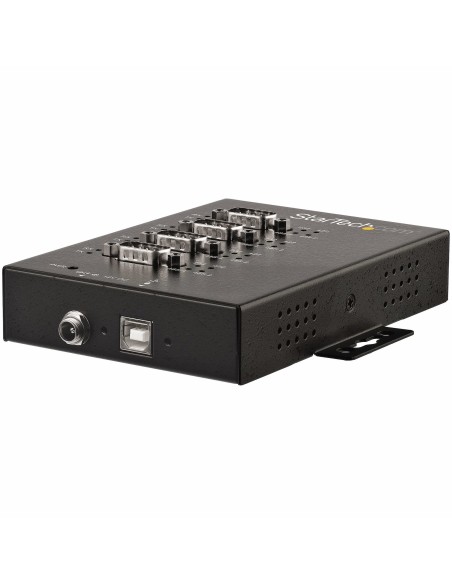 StarTech.com Adaptador Industrial USB a 4 Puertos Serie DB9 RS232 RS422 RS485 con Protección ESD de 15kV - Cable Conversor USB a