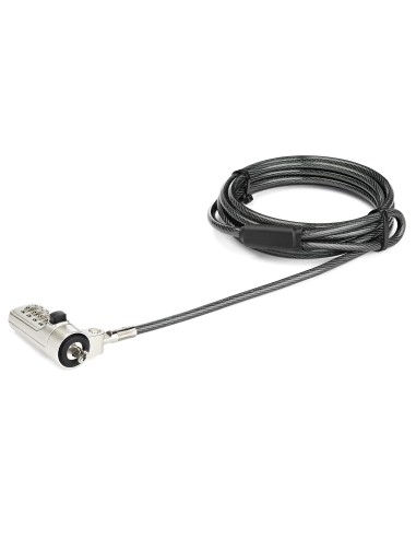StarTech.com Cable de seguridad para portatil con Candado de Combinacion de 4 digitos para ranura de seguridad de tipo wedge neg