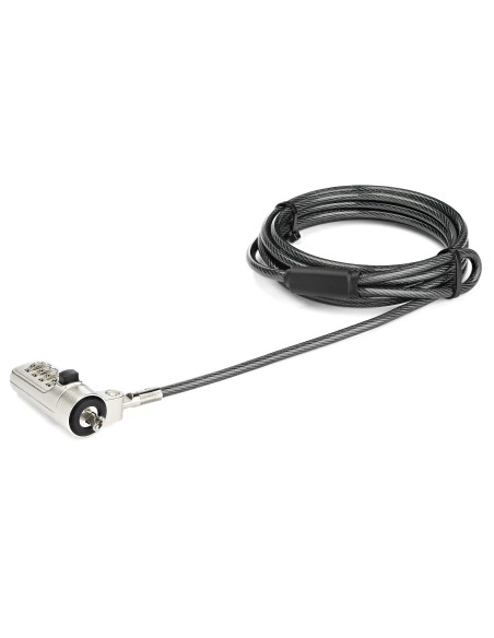 StarTech.com Cable de seguridad para portatil con Candado de Combinacion de 4 digitos para ranura de seguridad de tipo wedge neg