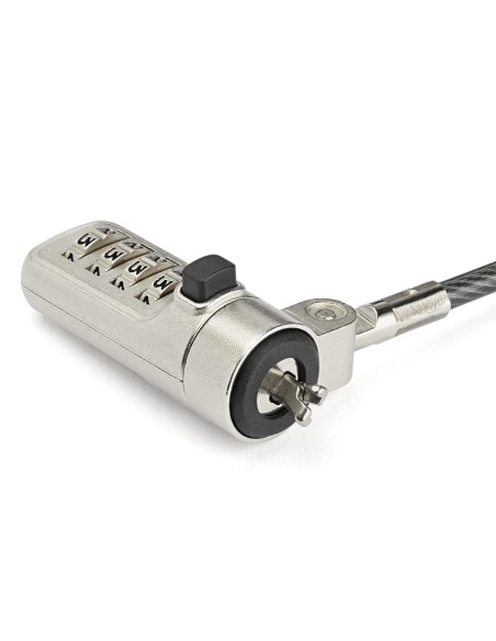 StarTech.com Cable de seguridad para portatil con Candado de Combinacion de 4 digitos para ranura de seguridad de tipo wedge neg