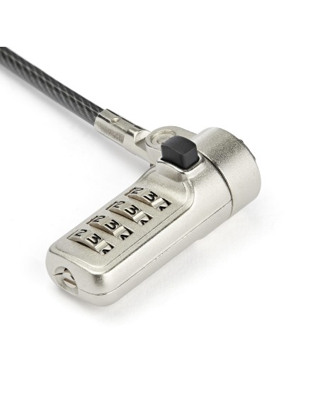 StarTech.com Cable de seguridad para portatil con Candado de Combinacion de 4 digitos para ranura de seguridad de tipo wedge neg