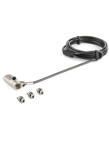 StarTech.com Cable de seguridad universal 3 en 1 para portatiles con candado de Combinacion de 4 digitos 2m negro plata LTULOCK4