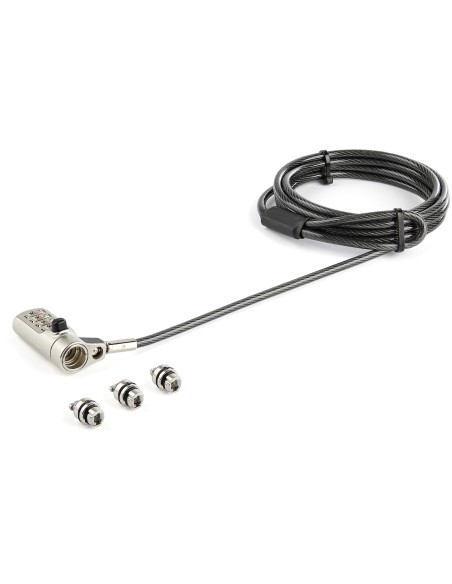 StarTech.com Cable de seguridad universal 3 en 1 para portatiles con candado de Combinacion de 4 digitos 2m negro plata LTULOCK4