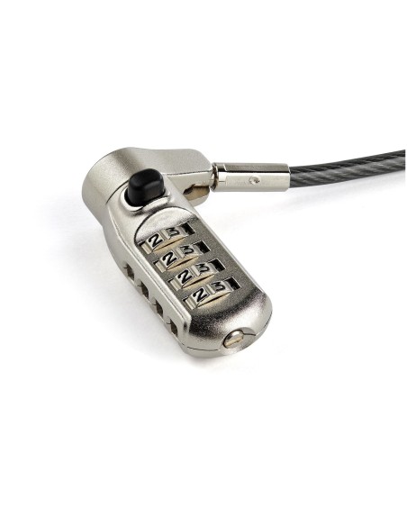 StarTech.com Cable de seguridad universal 3 en 1 para portatiles con candado de Combinacion de 4 digitos 2m negro plata LTULOCK4