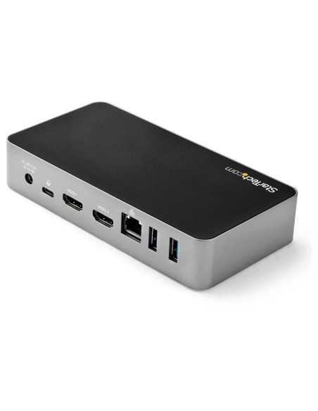 StarTech.com Docking station usb tipo-c de 2 Puertos hdmi para monitor doble con entrega de alimentacion pd de 60w negro plata D