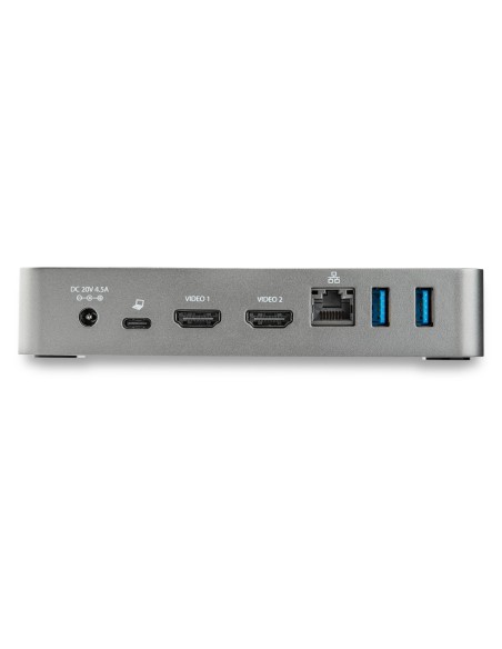 StarTech.com Docking station usb tipo-c de 2 Puertos hdmi para monitor doble con entrega de alimentacion pd de 60w negro plata D