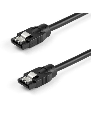 StarTech.com Cable redondeado sata 7 pin macho a macho 0.6m negro SATRD60CM