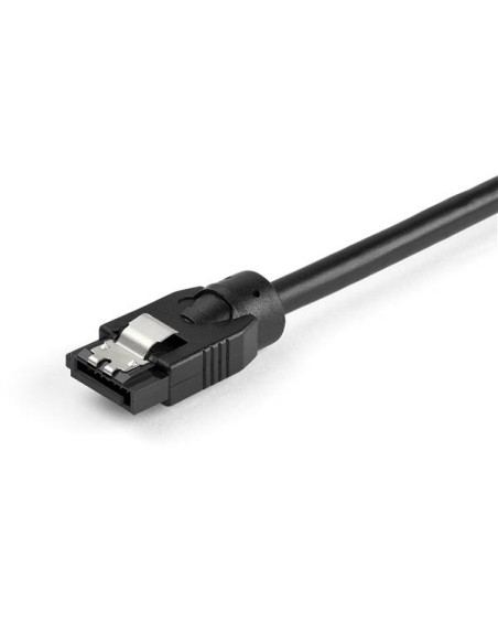 StarTech.com Cable redondeado sata 7 pin macho a macho 0.6m negro SATRD60CM