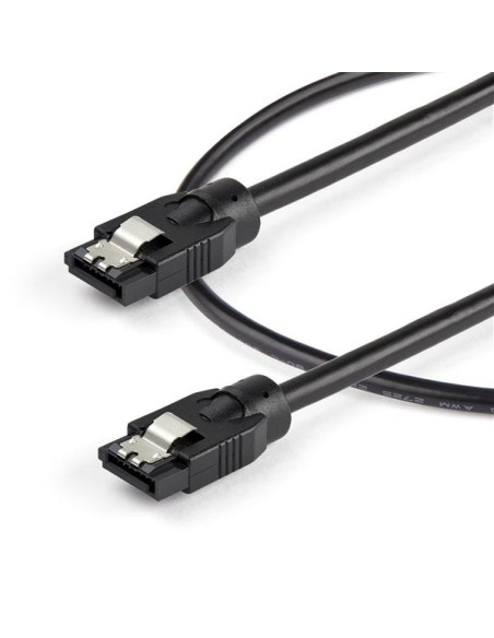 StarTech.com Cable redondeado sata 7 pin macho a macho 0.6m negro SATRD60CM