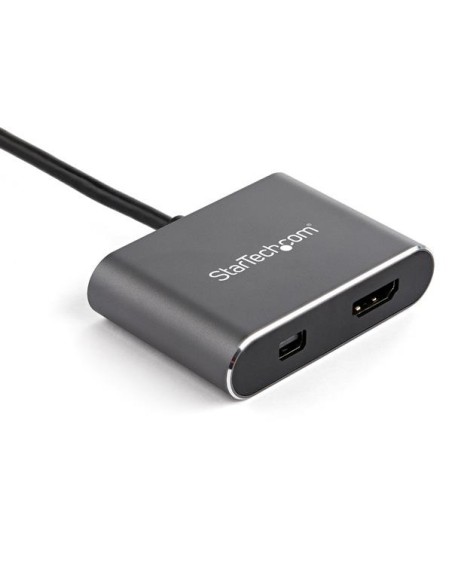 StarTech.com Adaptador de Video Multipuertos usb tipo-c a hdmi mini displayport 4k de 60Hz negro gris CDP2HDMDP