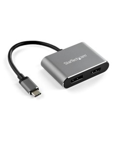 StarTech.com Adaptador de video multipuertos usb tipo-c macho a hdmi o displayport 4K de 60Hz negro gris CDP2DPHD