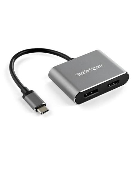 StarTech.com Adaptador de video multipuertos usb tipo-c macho a hdmi o displayport 4K de 60Hz negro gris CDP2DPHD