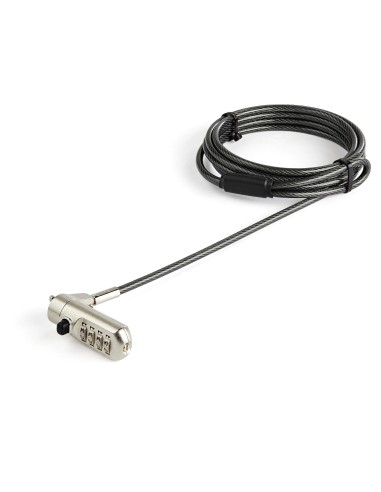 StarTech.com Cable de seguridad para portatil con candado con combinacion para ranura nano acero inoxidable negro LTLOCKNANO