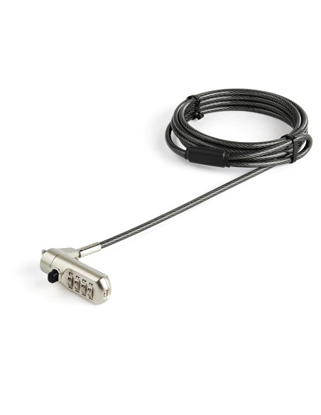 StarTech.com Cable de seguridad para portatil con candado con combinacion para ranura nano acero inoxidable negro LTLOCKNANO