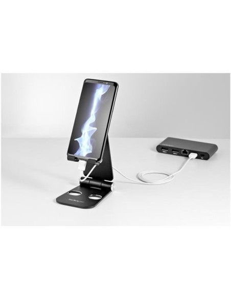 StarTech.com Soporte para tablet y smartphone universal multiangulo de aluminio negro USPTLSTNDB