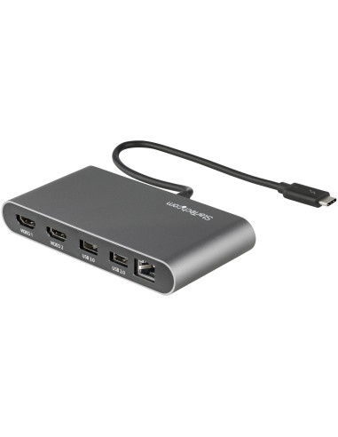 StarTech.com mini dockning station Thunderbolt 3- hdmi 4K 60 Hz usb 2.0 usb 3.2 gen 1 rj45 gris TB3DKM2HDL