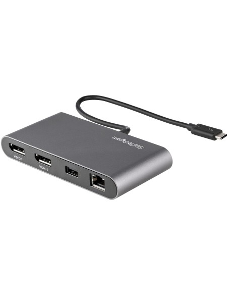 StarTech.com Mini Docking Station Thunderbolt 3 Mini Replicador de Puertos TB3 para Dos Monitores DisplayPort de 4K a 60Hz gris 
