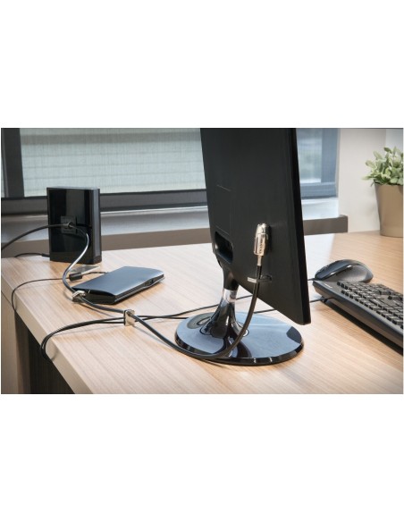 Kit de seguridad kensington con candados para ordenador de sobremesa y perifericos 2.0 negro plata K64424WW