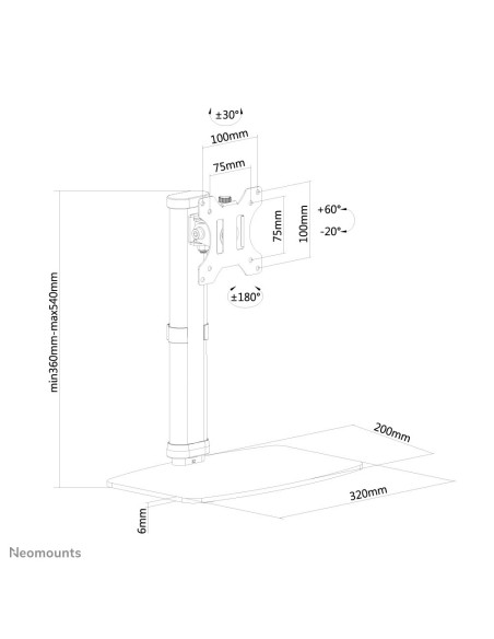 NEWSTAR Soporte de escritorio para monitor 30P Negro