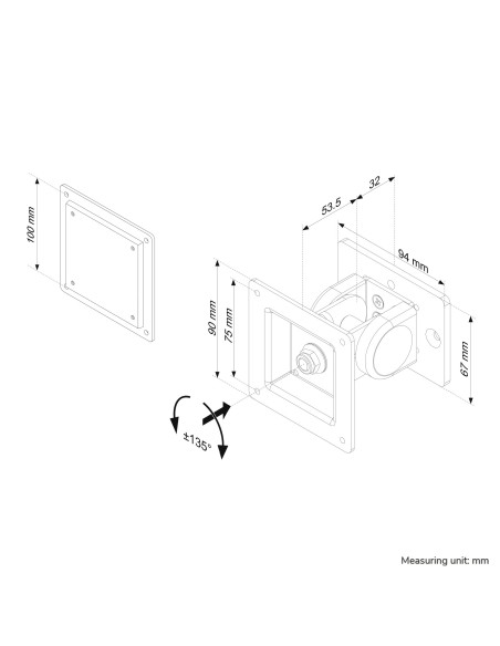 NEWSTAR Soporte para barra de herramientas para monitor 30P Gris