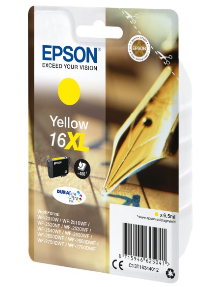 Cartucho Epson Pen and crossword Cartucho 16XL amarillo etiqueta RF C13T16344022